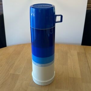 VTG 70’s Ombré Blue Stripe Thermos with Cup